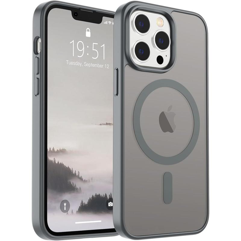 Magnetic for iPhone 17/16/15/14/13/12/11 series Case  (Compatible with MagSafe)(10 FT Military Grade Drop Protection) Slim Translucent Matte Shockproof Phone Cover