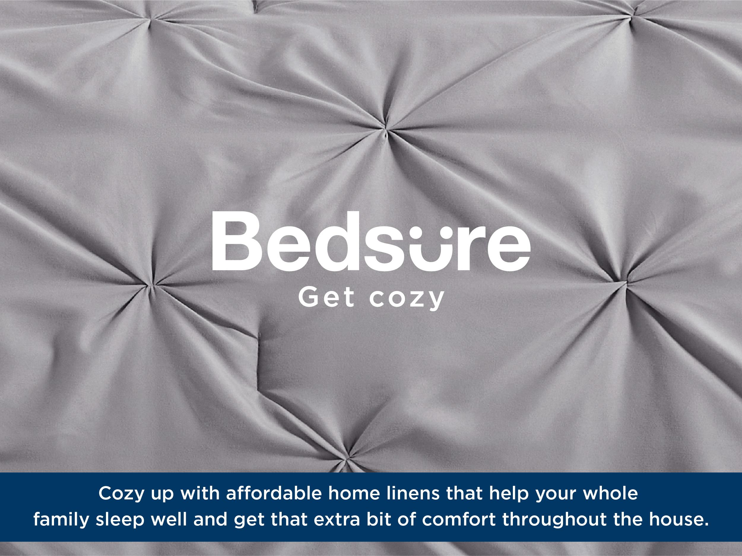 【Spring Glow Up】Bedsure Soft  Washable Pintuck Comforter Set -4/7-Piece Set, Multi-Color, Cloud-like, Ultra-Soft, Elegant Design,  Luxury Bedroom Decor Accessories, Breathable, All-Season Bedding, Hotel Quality