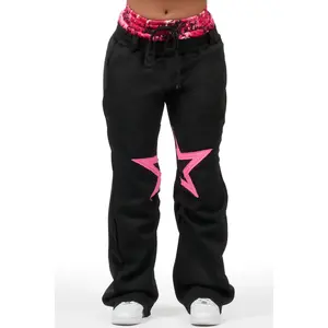 Canaan Black Double Waisted Baggy Track Pant