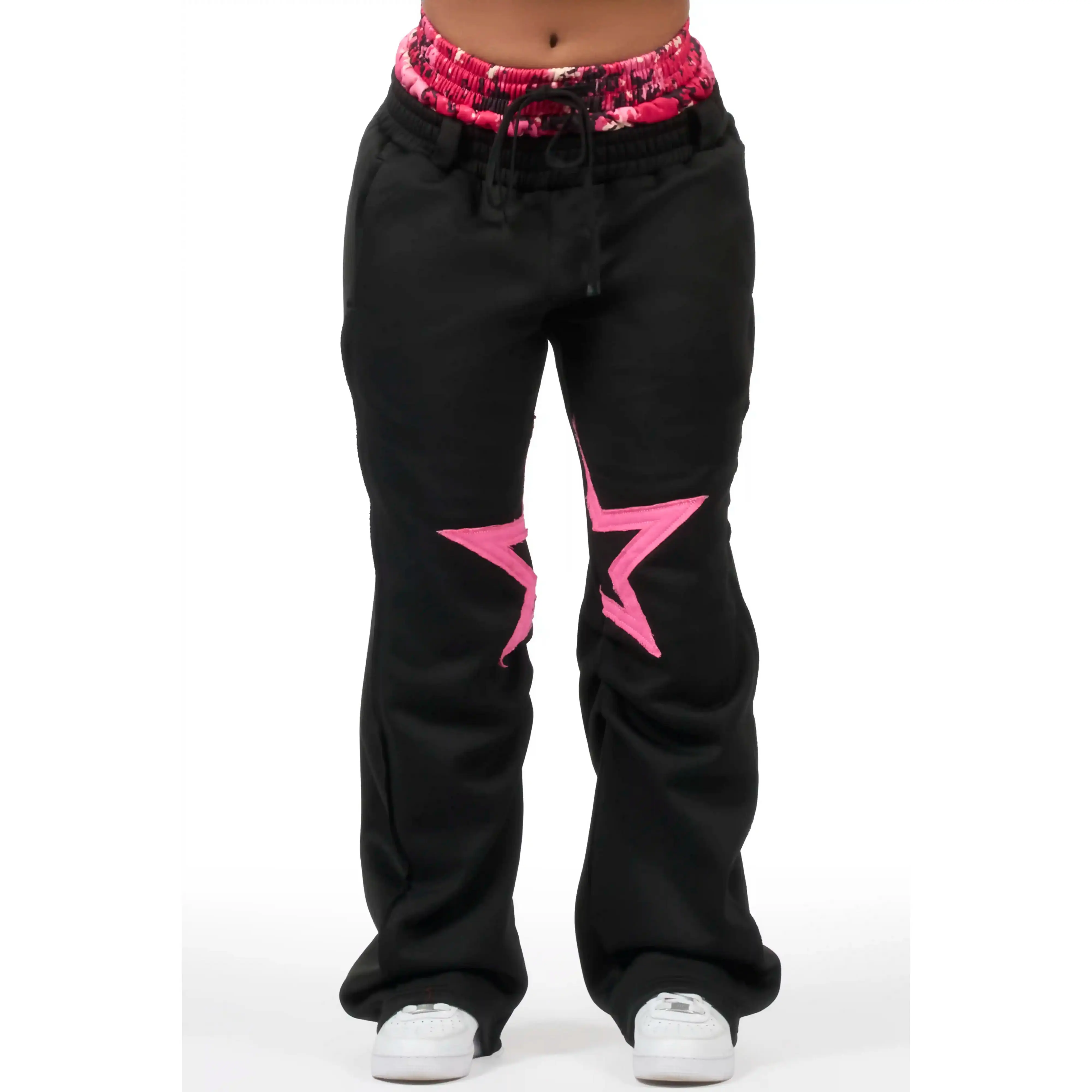 Canaan Black Double Waisted Baggy Track Pant