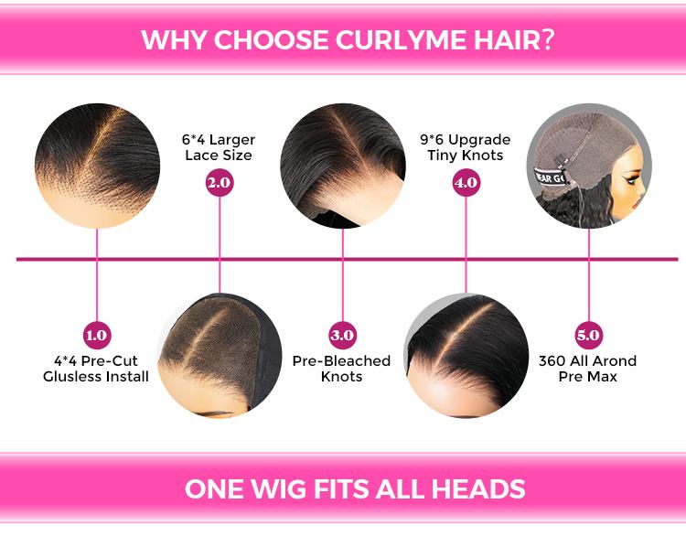 CurlyMe 360 Lace Fit Wear Go Pre-Bleached Kinky Straight Human Hair Glueless Wig Pre-Plucked #TikTokShopHolidayHaul