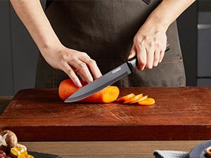 FOHERE Knife Set with Block 13 Pieces Stainless Steel Knife Sets for Kitchen with Built-in Sharpener Sharp Kitchen Knife Block Set with Granite Pattern, Anti-slip Handle Rust Resistant,Black Granite