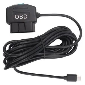 Dash Cam OBD Hardwire Kit, Dash Camera USB Type C Hardwire Kit with OBD Power Cable for Dashcam 12-24V to 5V/3A