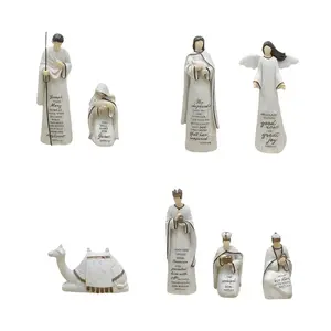 Christmas Nativity Figurines – Holy Family Figure with Donkey Nativity Figure