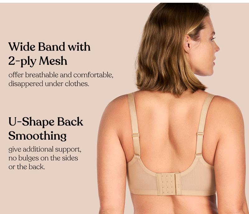 HSIA AirMesh honeycomb-cup Plus Size Full Coverage Mesh Lightly Padded Lined Adjustable Straps Underwire T-Shirt Bra HSIA AirMesh honeycomb-cup Plus Size Full Coverage Mesh Lightly Padded Lined Adjustable Straps Underwire T-Shirt Bra