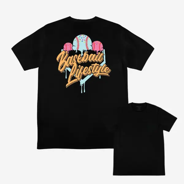 Women's Short Sleeve Digital Print Graphic T-Shirt - Casual Ice Cream Splash Streetwear, Sports Top, Scoop Round Neck, Unisex Fitted, Plus Sizes Available, Romance & Geometric Vibes, Foldable, Size Up for Loose, For Thanksgiving, Valentines Day