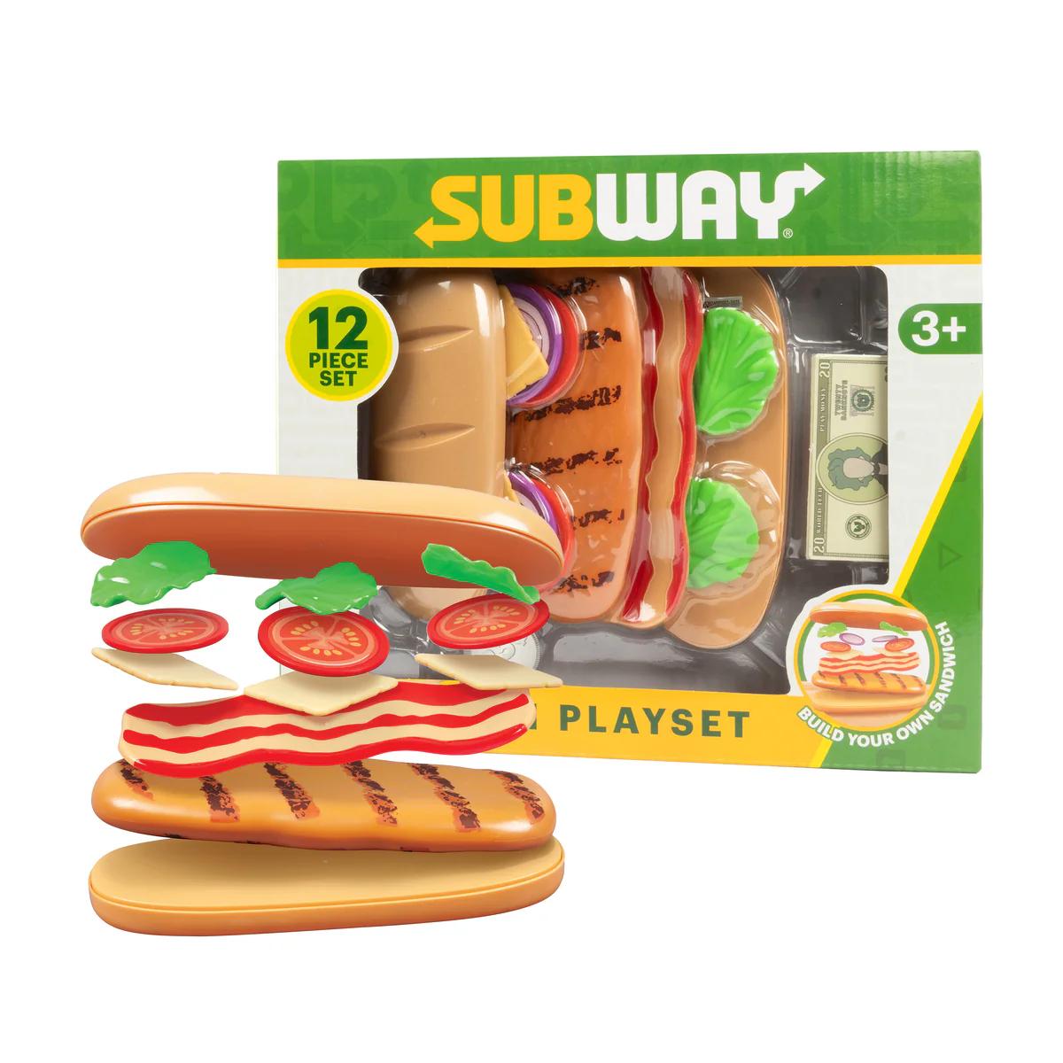 Subway 12pcs or 24pcs Food Set - Includes 12 or 24 Food Items, Assorted Sandwiches, Realistic Vegetables & Play Money for Ages 3+ Subway 12pcs or 24pcs Food Set - Includes 12 or 24 Food Items, Assorted Sandwiches, Realistic Vegetables & Play Money for Ages 3+