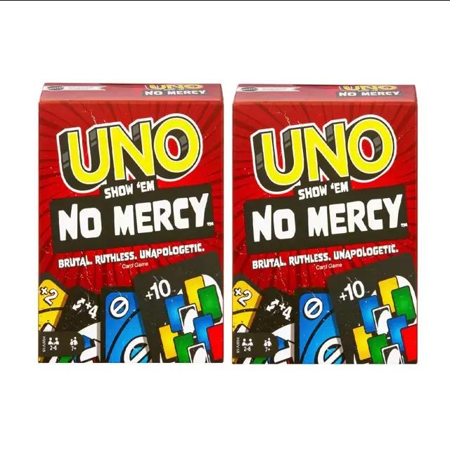 Mattel UNO No Mercy Plus Option 210 Cards – 2026 Viral Strategy Game. Lightweight Travel Pack with Harsher Penalties. Funny Multiplayer Card Game for Family & Friends