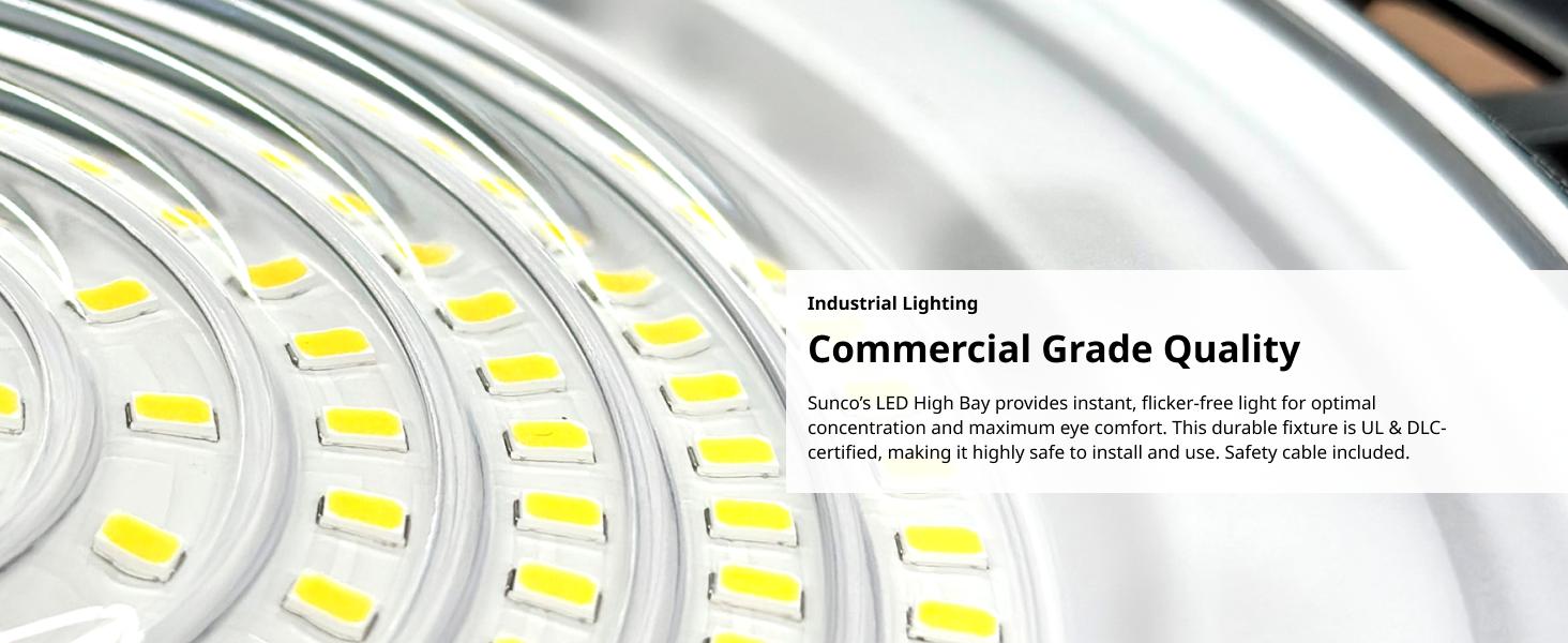 UFO High Bay 150W Plug & Play LED Fixture, 2-Step Install, 19500 Lumens