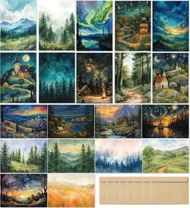 Blank Cards with Envelopes All Occasion,Whimsical Watercolor Illustration Design Blank Greeting Cards 4X6,40Pack -Blank Greeting Cards,Note Cards with Matching Peel-And-Seal Rustic Envelopes slapaflife