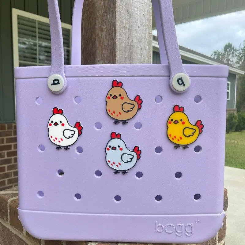 Chicken Bag Charms, Chicken Bag Buttons, Chicken Bag Accessories