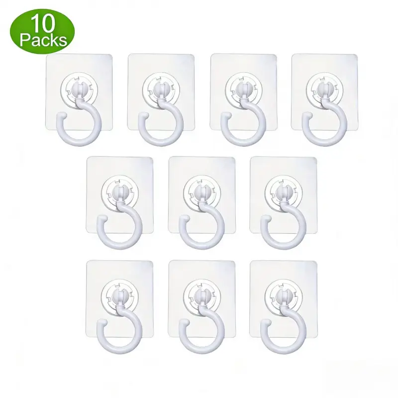 10 Self-Adhesive Ceiling Hook Sets, Rotatable Hanging Hooks, No-Drill Installation, Ideal for Hanging Plants and Holiday Decorations, Multifunctional Hooks, Indoor Plant Hanger Hook, Decorative Hooks