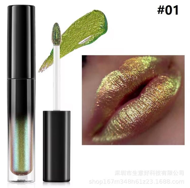 Chameleon Lip Gloss Flash Pearl Moisturizing Sweatproof Waterproof Long-Lasting Hydrating Lip Color Lipstick