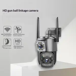 V380pro dual-lens PTZ camera linkage, HD WiFi, outdoor waterproof PTZ camera, home remote monitoring