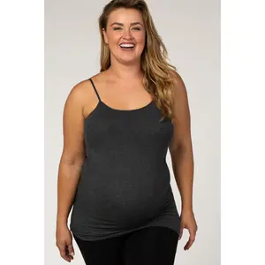 Charcoal Solid Maternity Plus Cami