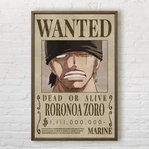 One Piece Wanted Posters Post-Wano Updated - Roronoa Zoro Bounty Art Print - Straw Hat Pirates Wall Decor - Unframed High-Resolution Manga Paper - Pirate King Art