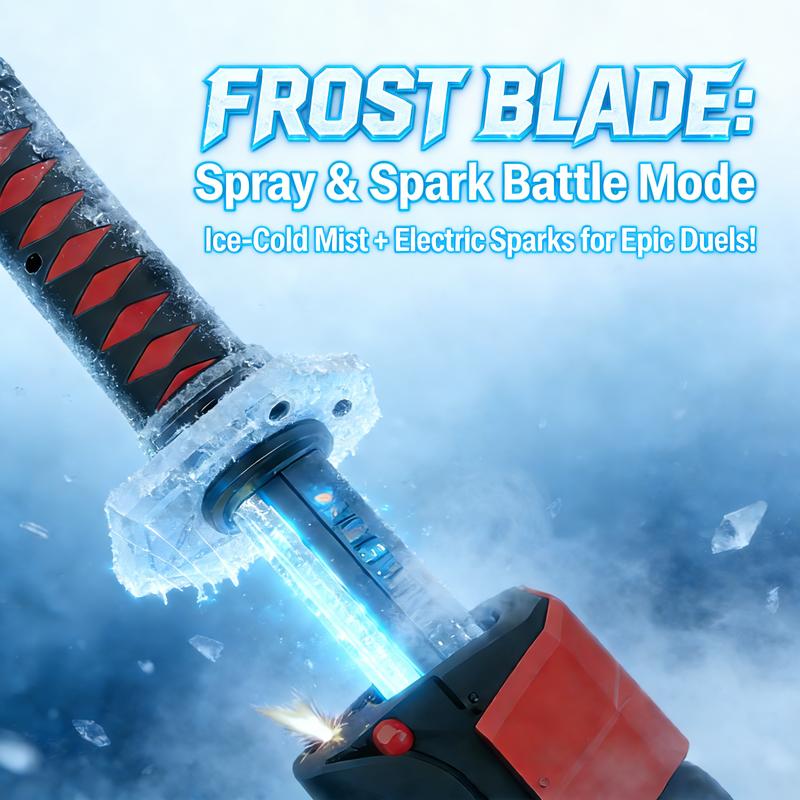 Boy's LED Lightsaber Toy Cyberpunk Katana - 23.6-inch Glowing Prop, Perfect for Roleplay, Carnival Parties & Festivals, RGB Lighting, Durable Collectible, In-Stock in the USA, Recommended Children's Birthday Gift fog eight-color streaming light effect