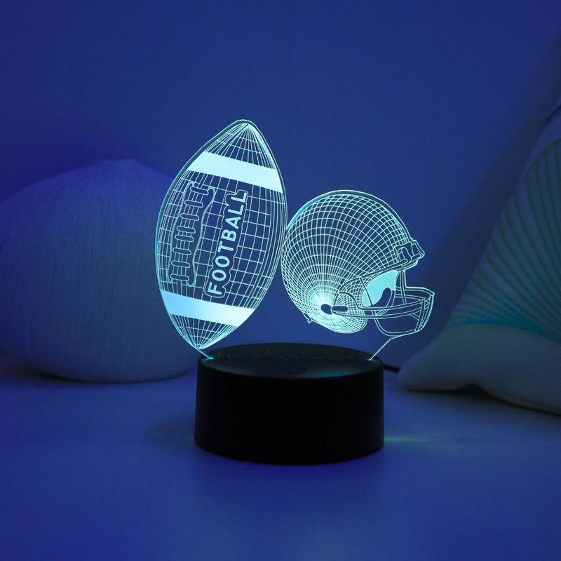 3D Football & Helmet Design Night Light, USB Powered Creative Desktop Lamp, Decorative Light for Home Bedroom Living Room
