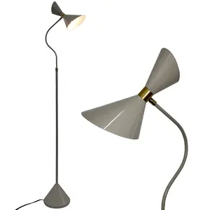 Floor Lamp Industrial-style with Foot Switch, Energy-Efficient, Eye-Caring, 3000K, 80 CRI, 100 Lumens, Dual Bulb Design