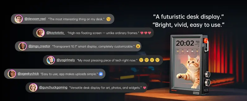 Divoom Times Frame WiFi Smart Digital Photo Frame - 10.1in Transparent Desk Display, 32GB/64GB Storage, RGB LED Lights, Picture/Video Sharing, Work Tools, Unique Room Decor, Halloween/Christmas Decor Gifts for Adults techvibes Divoom Times Frame WiFi Smart Digital Photo Frame - 10.1in Transparent Desk Display, 32GB/64GB Storage, RGB LED Lights, Picture/Video Sharing, Work Tools, Unique Room Decor, Halloween/Christmas Decor Gifts for Adults techvibes