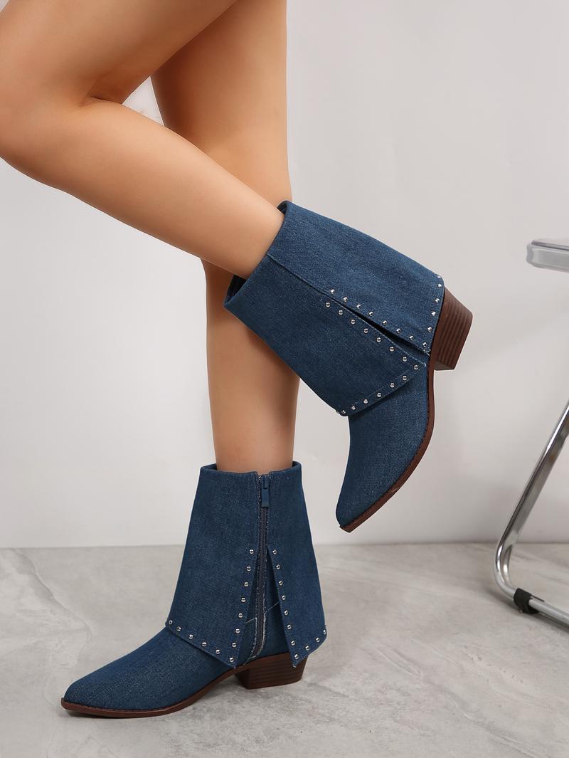 Women's Platform Chelsea Boots With Side Zipper, Chunky Low Heel Pointed-Toe Ankle Booties, Winter Womensfashion Shoe, Fashion Boots for Women, Comfortable Walking Footwear, Ideal Valentine's Day Gift