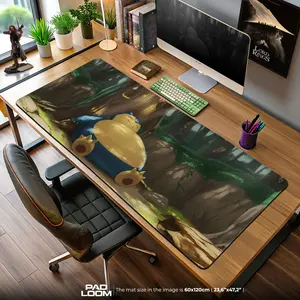 PKM Snorlax Mouse Pad, Forest Nap Anime Desk Mat, Anime Mouse Pad, Desk Mat, PC Accessories.