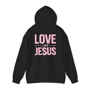 Love Like Jesus Hoodie pastel pink | Christian Faith Typography, Soft Pink