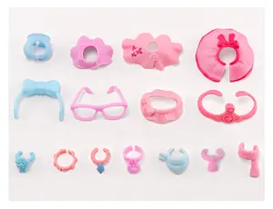 15PCS Mini Accessories Set for Mini Action Toy Pets with Bobble-head,Include Collar Necklace Skirt Glasses Jacket Crown(B48)