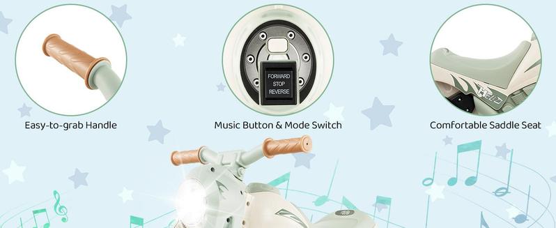 Costway Electric Bubble Car,6V Toddler Motorcycle with Bubble Maker,LED Light,Music,Foot Pedal,Forward/Backward, for Kids,Gift for Boys Girls,Christmas Festival Gift Black Friday Cyber Monday