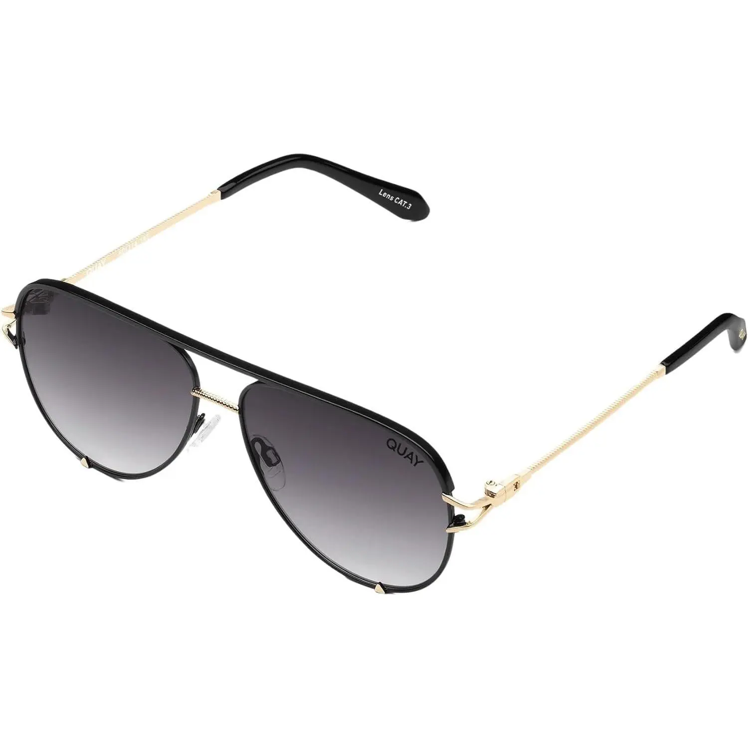 QUAY AUSTRALIA Women's High Key Twist Aviator Sunglasses - Fashionable Frames for a Casual Wear and Festival Look, Fashionable Frames Sunglasses, Twist Arms, Female, Affordable Fashion