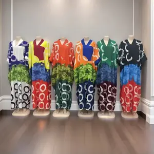 and import charges will be calculated at checkout Wholesale New Middle East Plus Size Loose Fashion V-neck Muslim Robe Printed Dress