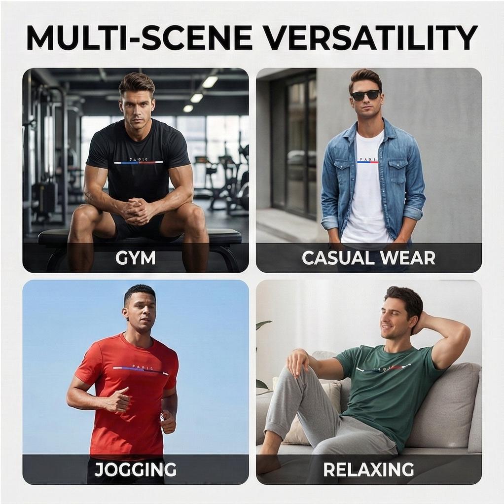 OKP Men's 6-Pack Graphic Tees Short Sleeves Moisture Wicking Quick-Dry Athletic Cut Soft Tops for Summer Training & Running Value Set OKP Men's 6-Pack Graphic Tees Short Sleeves Moisture Wicking Quick-Dry Athletic Cut Soft Tops for Summer Training & Running Value Set