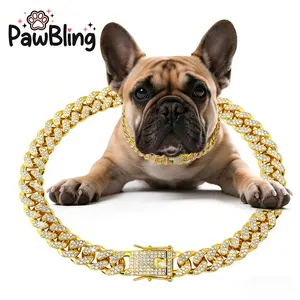 Diamond Chain Collar CuStyle Metal Walking Necklace with Secufor Small Medium Large Dogs and Catbow hair storage fluffy ball hanger cDog Bandclothing Halloween Christmas Pack nesnow coat id tag headband cozy siWinteWatebulldogsecure buckle pet dogglass es