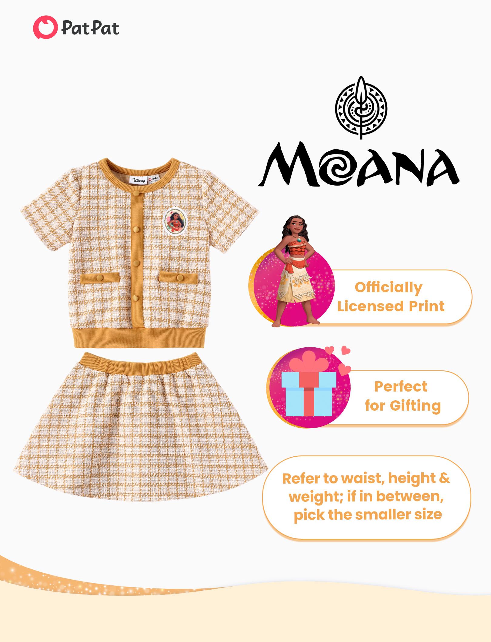 PatPat Disney Princess Ariel Little Mermaid Toddler Girls 2-Piece Pearl Button Knit Top & Tweed Skirt Set for Ages 2-9 Years Cute Minnie SpringGlowUp RefreshedLook