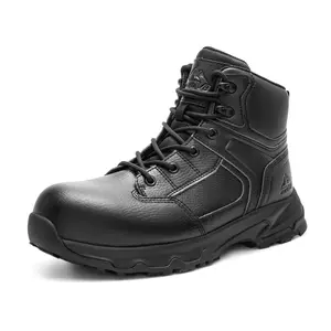 NORTIV 8 Steel Toe Boots for Men Safety Construction Work Boots,Waterproof Closed Footwear Comfort Bota Walking Shoes Boy Worker Black Weight