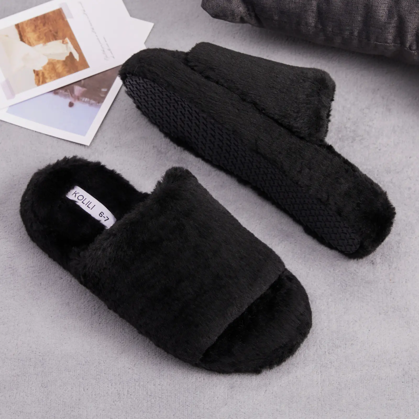 KOLILI Women's Warm Home Slippers - Slide with Anti-Slip Outsoles, Soft Plush Lining, Casual Bedroom Shoes, Fashionable Versatile Dry-in-Winter Footwear for Women,back to school,back to school haul
