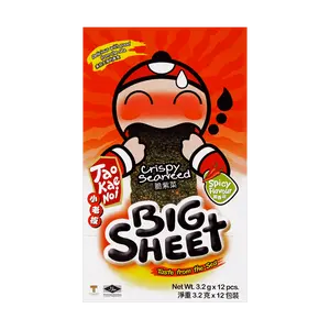 Tao Kae Noi Super Big Sheet Crispy Seaweed Snack, Spicy Flavor, 38g - Authentic Thai Snack
