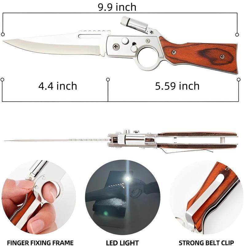 [Father's Day Best Gift Choice] AK47 Pocket Folding Knife, 5C13Mov Stainless Steel,Security Lock,Men's Gift,Suitable for Camping,Hunting,Outdoor Survival,Emergency Situations and EDC Tactical Tools.