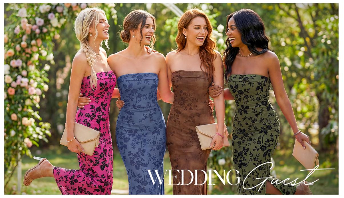 MEROKEETY Women's 2026 Summer Floral Strapless Dress Bodycon Tube Slit Mesh Wedding Guest Cocktail Party Maxi Dresses