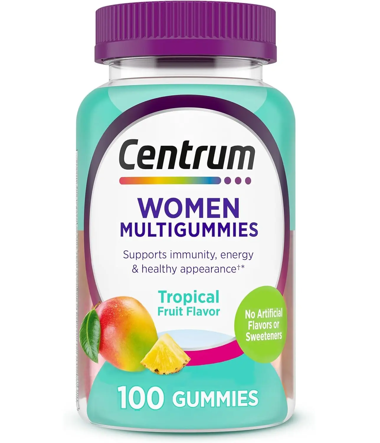 Centrum Women’s Multivitamin Gummies, Immune, Energy, Healthy Appearance Support, 100 Count, 50 Day Supply