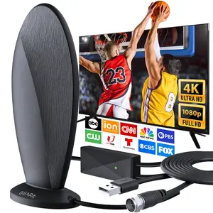 Indoor TV Antenna, 360° Amplified Signal, 16ft Coaxial Digital