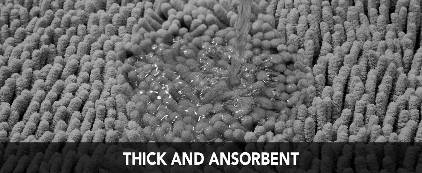 Deconovo Bathroom mat, Water Proof, Toilet Lid Mat & Bath Mat, Bath Rugs, Summer Bathroom Accessories, Machine Washable Low Pile Rugs for Living Room