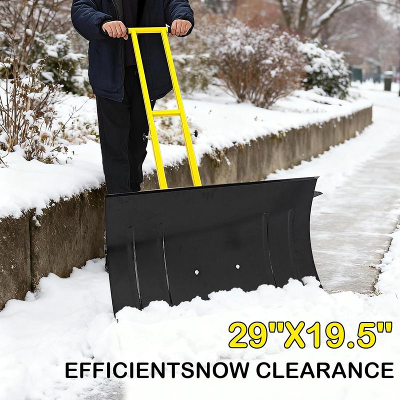 Heavy-Duty 29” Snow Shovel with 10” Pneumatic Wheels – 7-Position Adjustable Blade, Anti-Slip Handle, Snow Pusher for Driveway, Sidewalk & Doorway – Perfect VALENTINES, EASTER & Birthday Gift