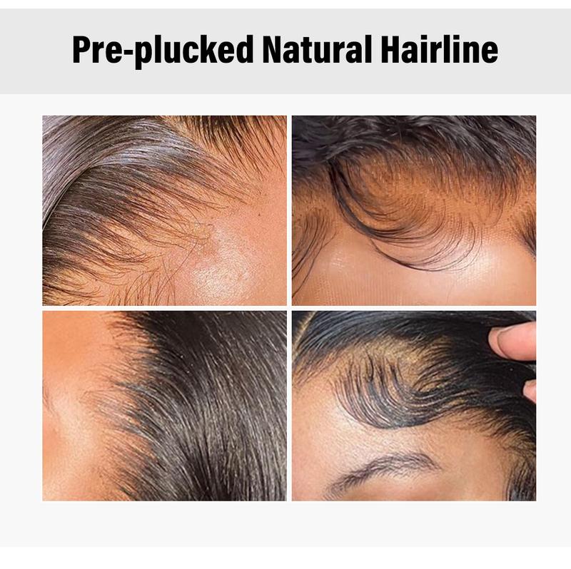 CurlyMe Water Wave 4x4 Lace Closure Wig Pre-plucked With Baby Hair - Natural Black, 180% Density