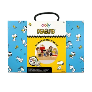 OOLY x Peanuts Color-In Wooden Scene Kit - 12 Paint Markers
