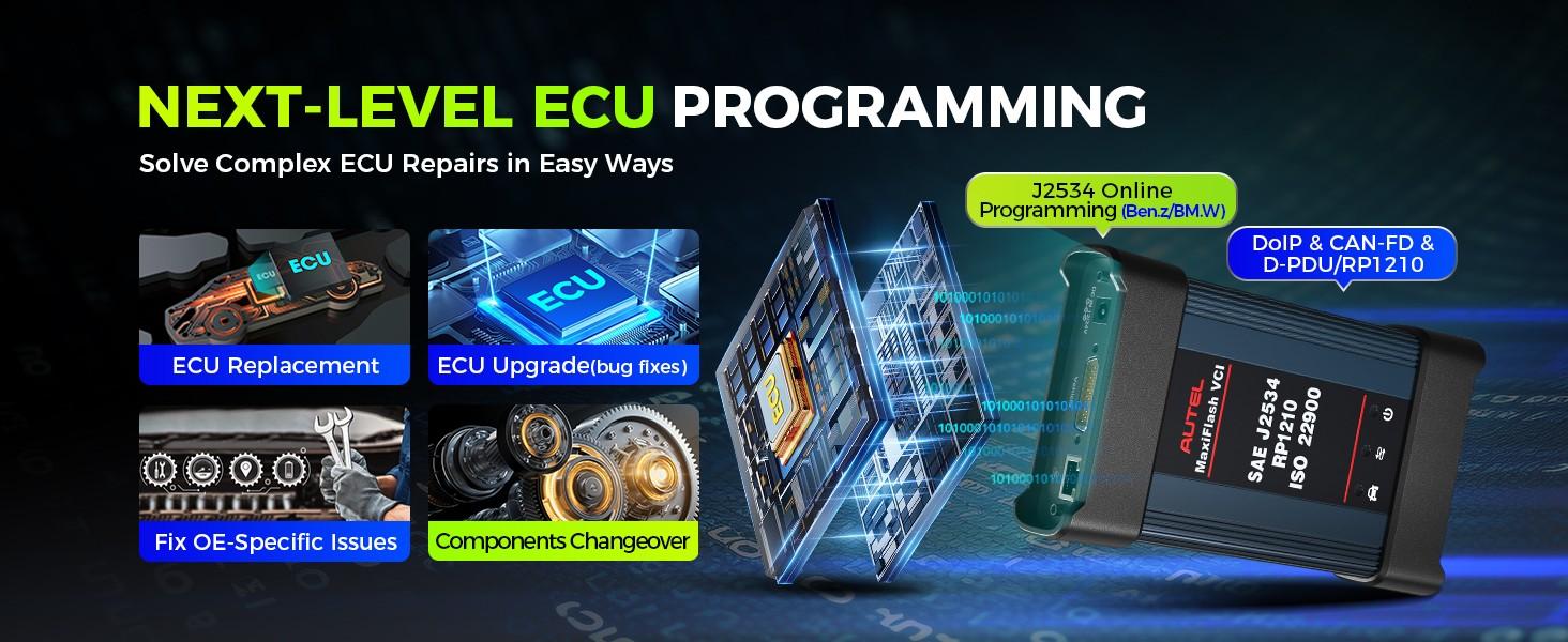 Autel MaxiSys Elite II Pro Car Diagnostic Scan Tool J2534 Reprogramming Tool as Ultra MS908S Pro II,40 Reset Service w/CAN FD & Do IP, Active Test 2-Years Free Update