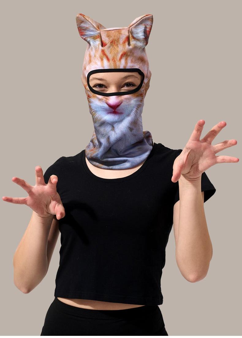 3D Cat Ski Balaclava Sheisty Face Mask with Ears Cute Animal Christmas Music Festivals Halloween Party Raves Ski Face Cover UV Protector Lightweight Outdoor Activities TikTokShopJumpstartSale