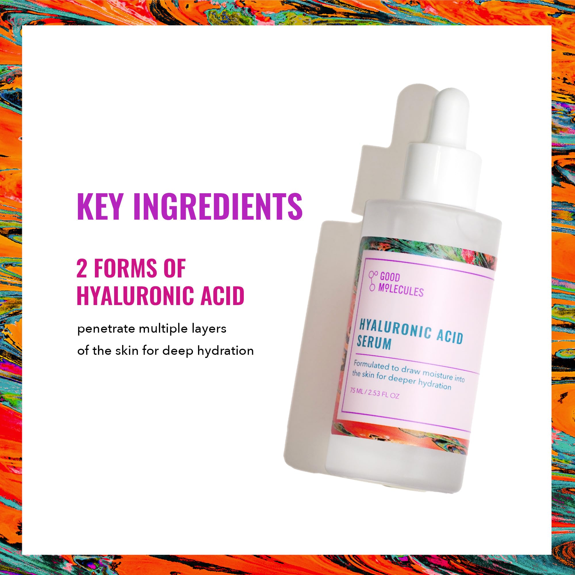Good Molecules Hyaluronic Acid Serum - Hydration for Dry Skin to Moisturize, Anti-aging Water