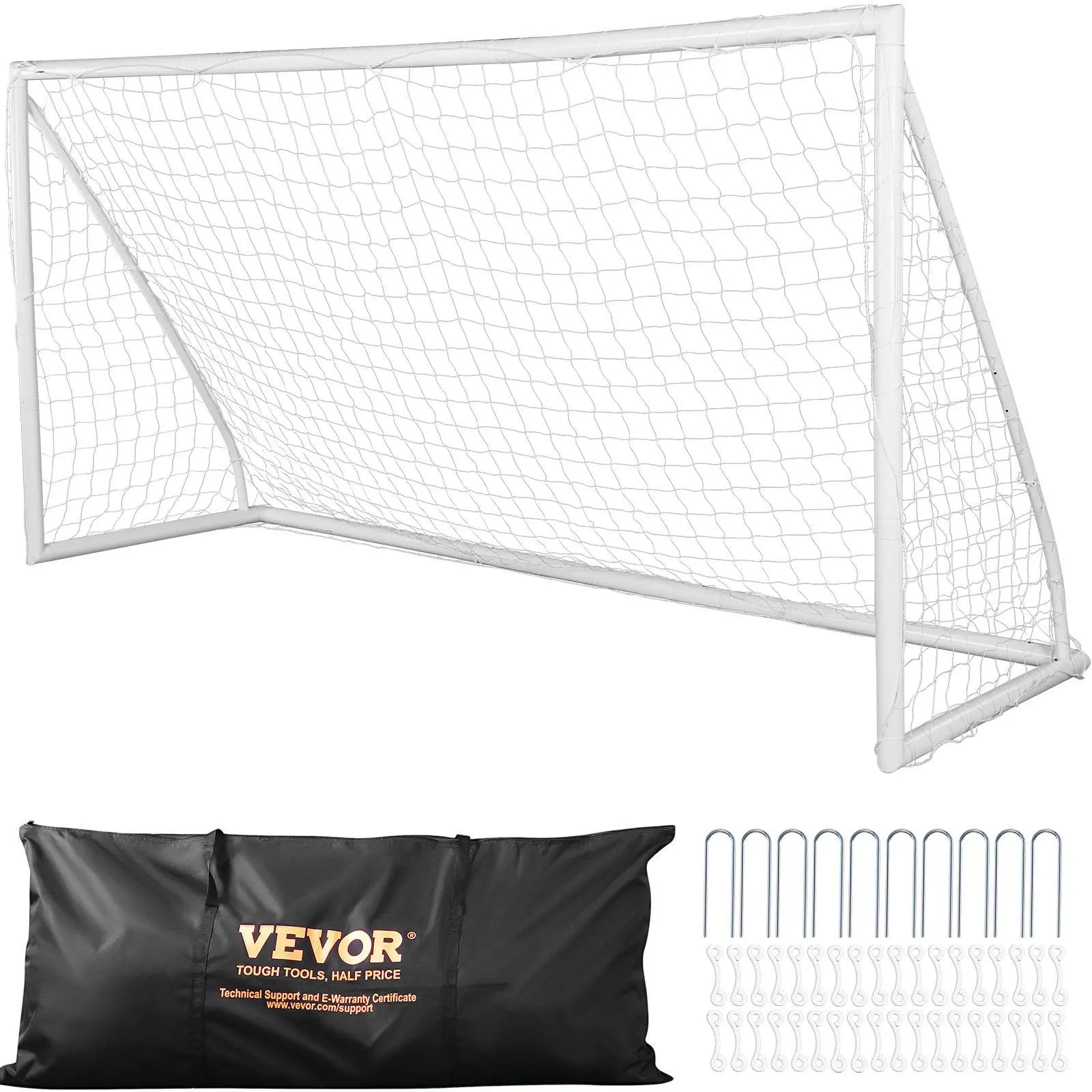 【SummerFinds】VEVOR Portable Soccer Goal,  12x6 ft Soccer Net, Adults Kids Backyard Soccer Net, Large Practice Soccer Net, Youth Training Soccer Goal Set, All-Weather Outdoor Soccer Goals with Carry Bag, 1 Pack