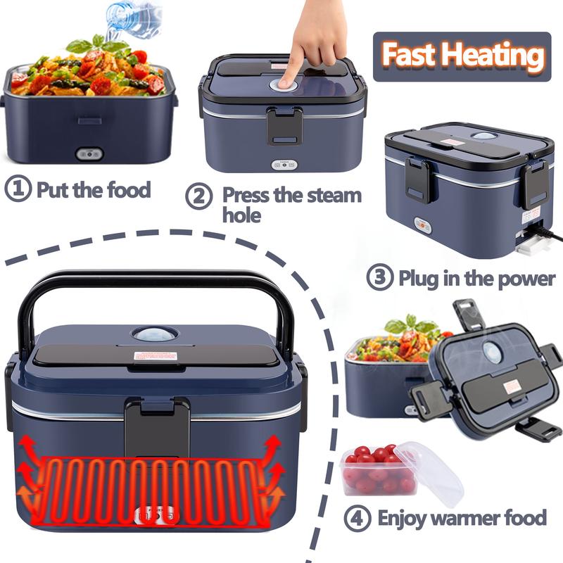 Nifogo Electric Lunch Box, 80W Food Heater 1,8L for Adults Portable Food Heater with Tableware and Lunch Bag, Car & Home Portable Electronic Food Heater for Home Office Travel Nifogo Electric Lunch Box, 80W Food Heater 1,8L for Adults Portable Food Heater with Tableware and Lunch Bag, Car & Home Portable Electronic Food Heater for Home Office Travel